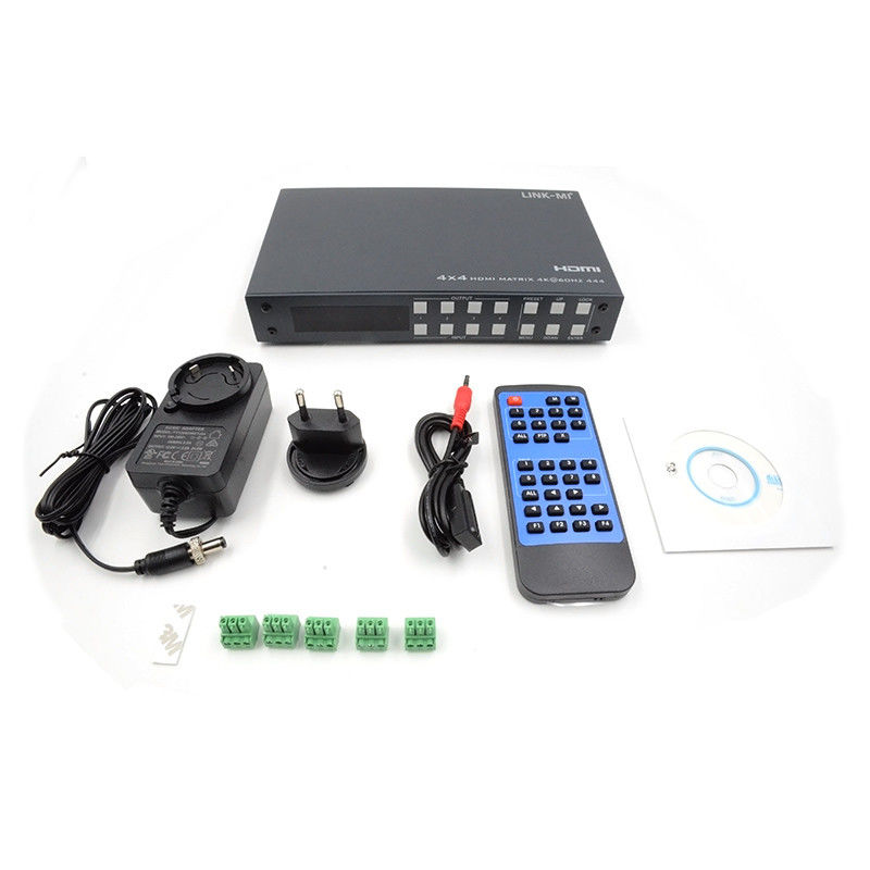 4K Hdmi Matrix / Hd Hdmi Splitter Switcher مع لوحة الحرير السوداء ودعم تنسيق الصوت DTS