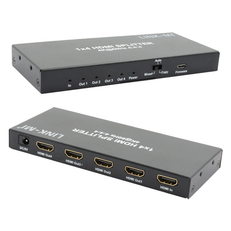 HDMI 2.0 HDMI Extender Splitter 60Hz 1x4 دعم 3D 18G HDR 1 في 4 خارج AV Splitter