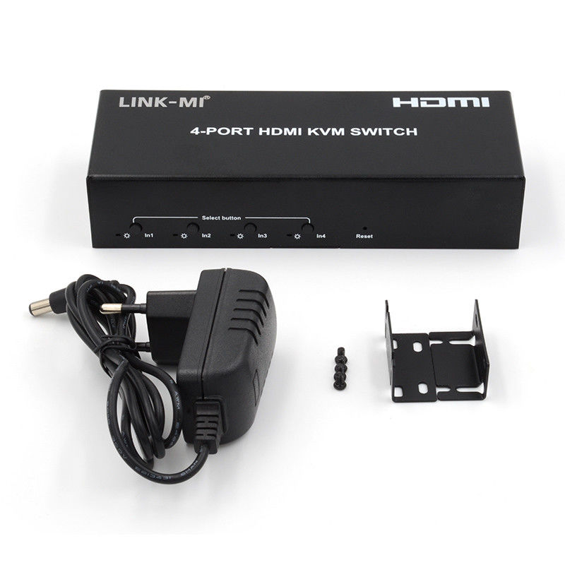 بدون تأخير HDMI KVM Switch 4 Port Ip Kvm HDMI دعم المفاتيح الساخنة التبديل التلقائي