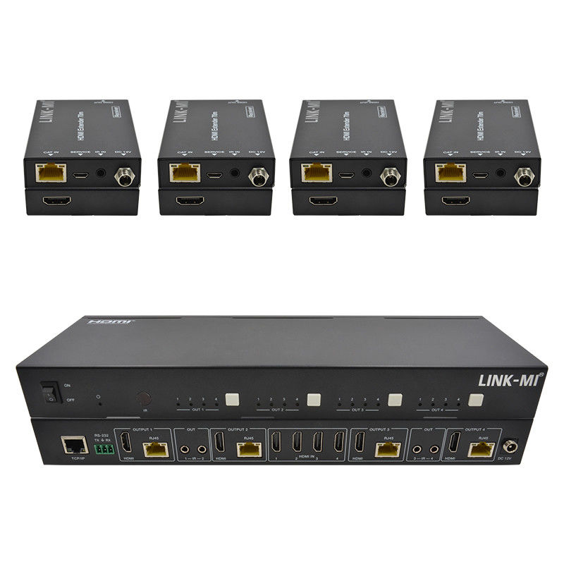 70M 4X4 HDMI Matrix مع وظيفة IR Matrix 18Gbps 4K@60Hz HDMI 2.0b POC