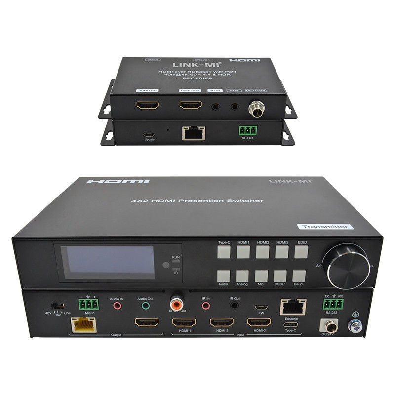 18Gbps فيديو 4K HDMI Switch 2.0 HDBaseT Switch مع مدخلات HDMI و USB - C