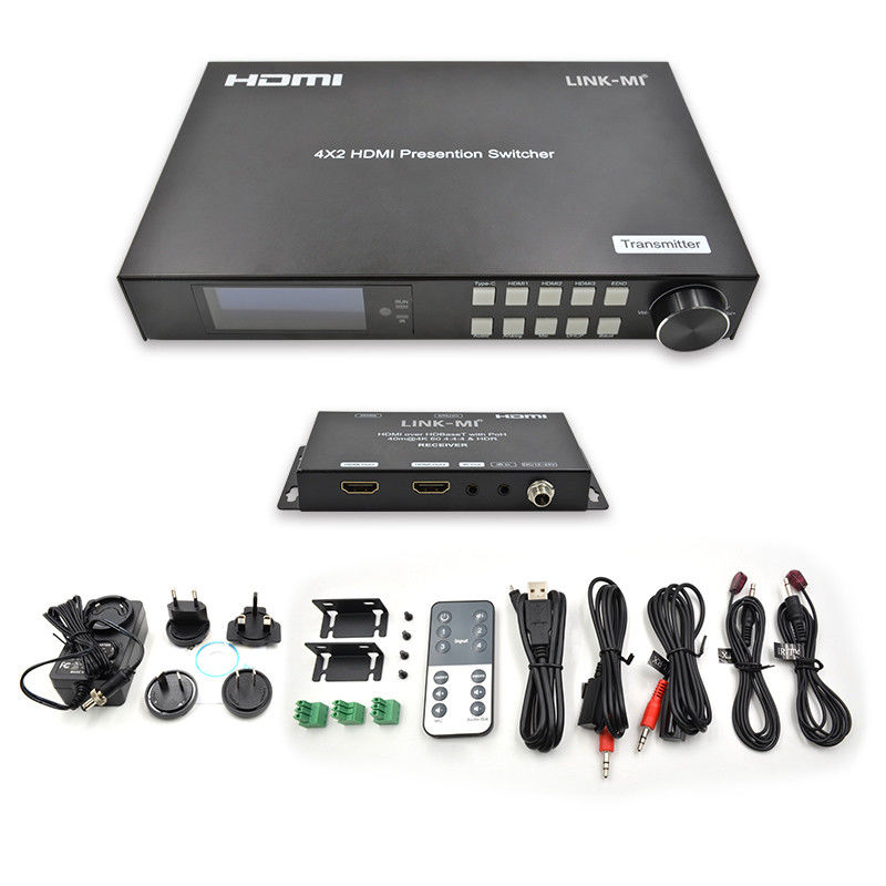18Gbps فيديو 4K HDMI Switch 2.0 HDBaseT Switch مع مدخلات HDMI و USB - C