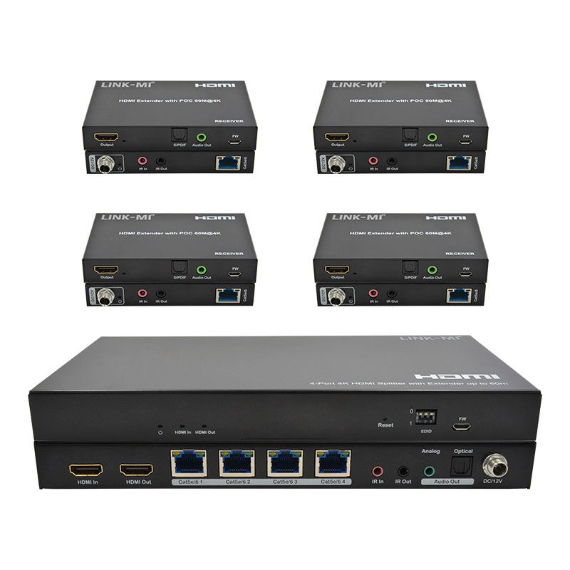 1x4 4K لاسلكي HDMI Splitter Extender دعم 60m 4K @ 60Hz AV Splitter عبر RJ45