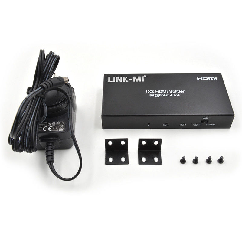 48 جيجابايت في الثانية HDMI Splitter 8k 1x2 HDMI Extender دعم Downscaler HDR10 EDID HDCP2.2