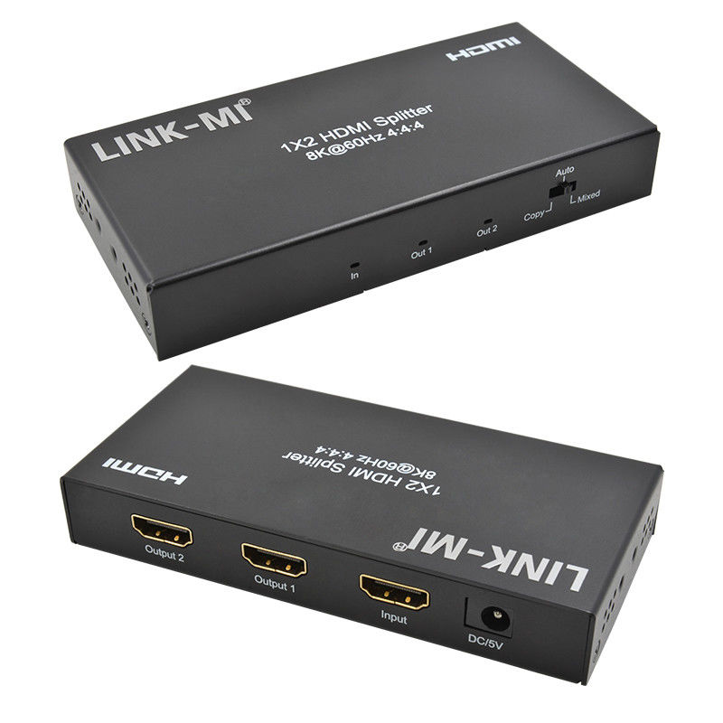 48 جيجابايت في الثانية HDMI Splitter 8k 1x2 HDMI Extender دعم Downscaler HDR10 EDID HDCP2.2
