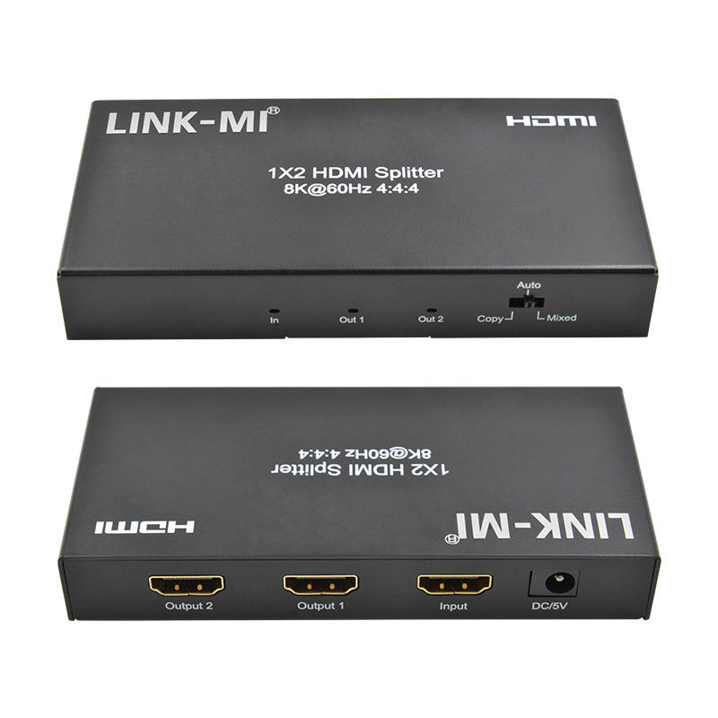 48 جيجابايت في الثانية HDMI Splitter 8k 1x2 HDMI Extender دعم Downscaler HDR10 EDID HDCP2.2