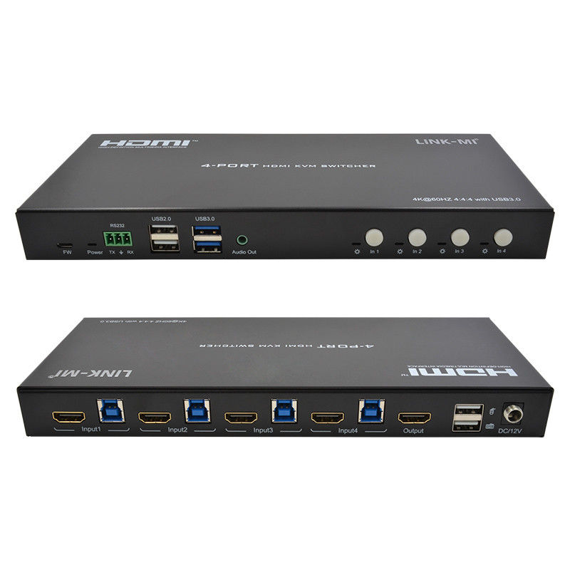 4 شبكة منفذ HDMI2.0 KVM تبديل حتى 4K 60Hz 18Gbps