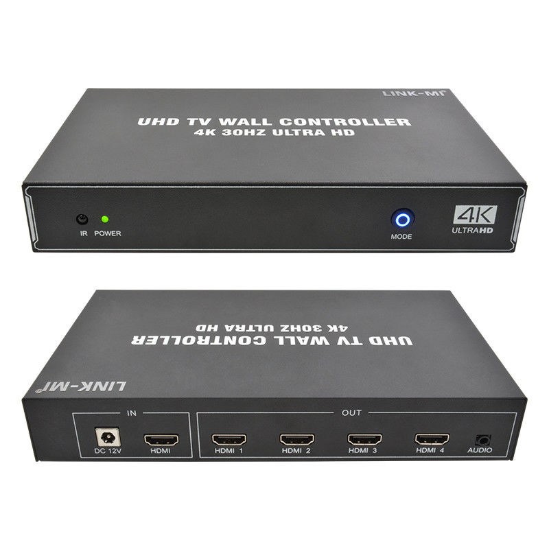 1X4 1X3 1X2 4K وحدة تحكم فيديو جدار 30 هرتز 4 قنوات HDMI TV وحدة معالجة فيديو جدار 2x2