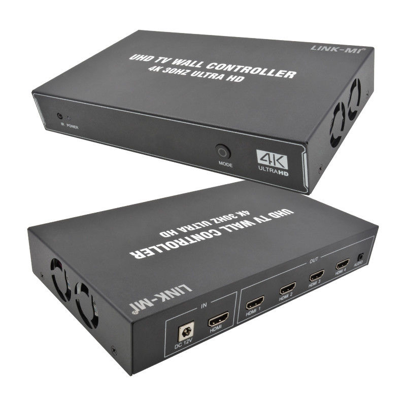 1X4 1X3 1X2 4K وحدة تحكم فيديو جدار 30 هرتز 4 قنوات HDMI TV وحدة معالجة فيديو جدار 2x2