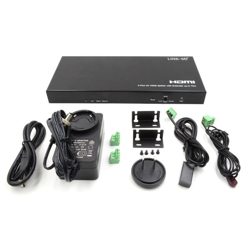 70M 1x4 4K HDMI Splitter Extender مع استخراج صوتي 1x4 Hdmi Splitter عبر Cat6