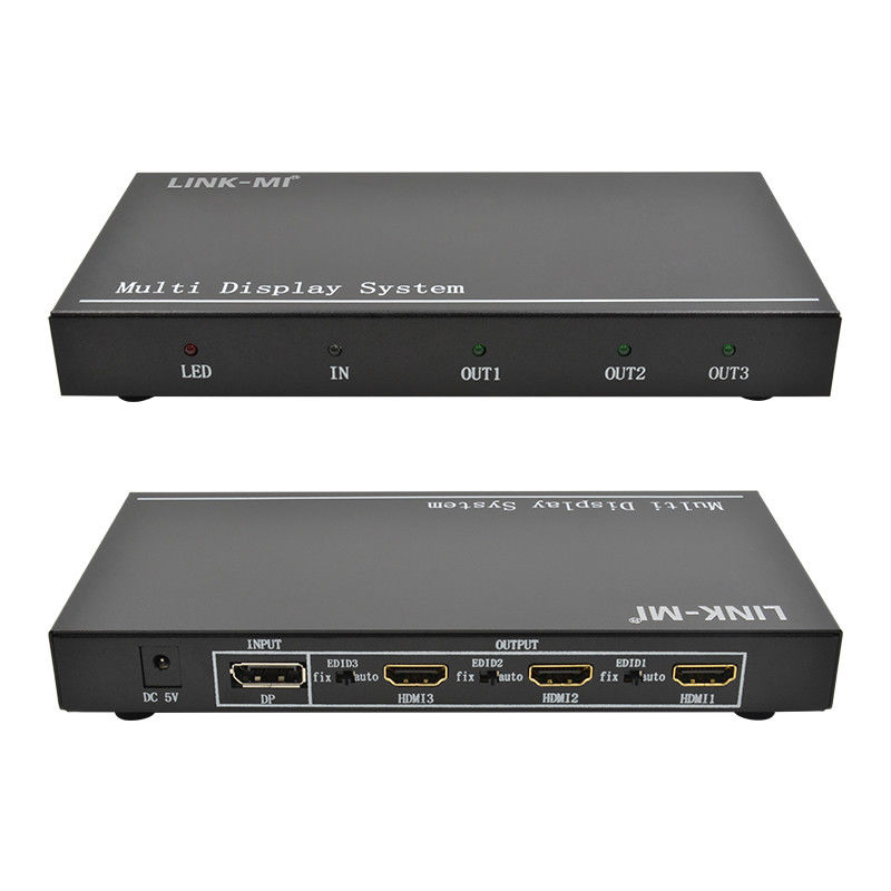 5760x1080 UHD 1X3 وحدة تحكم فيديو جدار معالج متعدد شاشة Splicer 1 DP في 3 HDMI الخروج