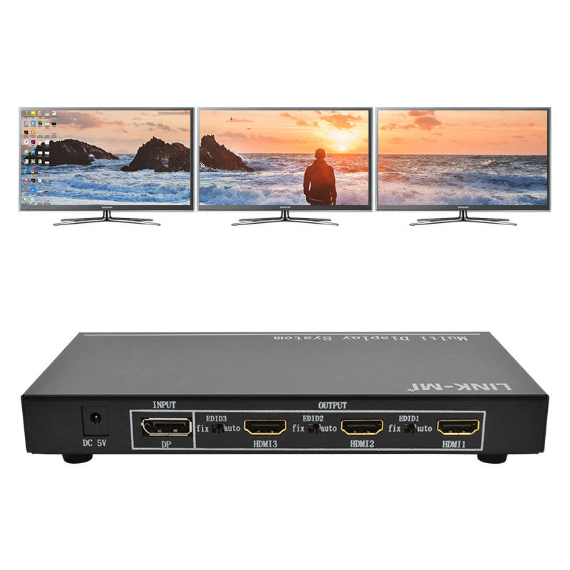 5760x1080 UHD 1X3 وحدة تحكم فيديو جدار معالج متعدد شاشة Splicer 1 DP في 3 HDMI الخروج