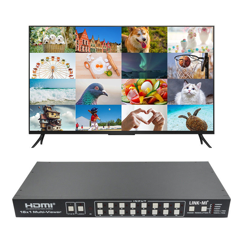 16X1 AV 4K Quad Multiviewer 16 في 1 خارج معالج محول فيديو سلس