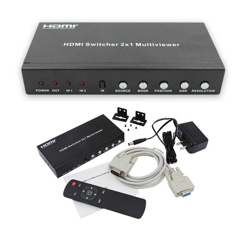 225MHz HDMI Quad Screen Splitter HDMI 2x1 Multiviewer مع PIP 2 في 1 Out