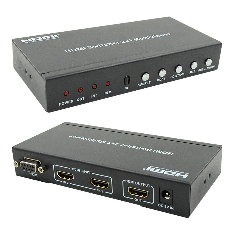 225MHz HDMI Quad Screen Splitter HDMI 2x1 Multiviewer مع PIP 2 في 1 Out