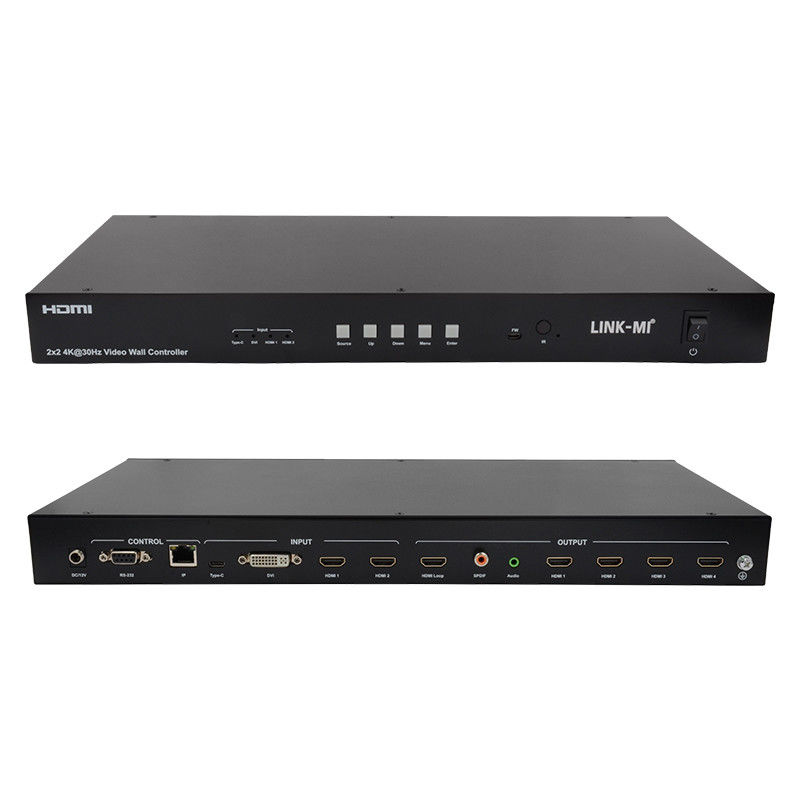جهاز تحكم مصفوفة حائط فيديو 4K 2x2 1x4 4x1 10x10 شاشة توصيل USB Type C DVI