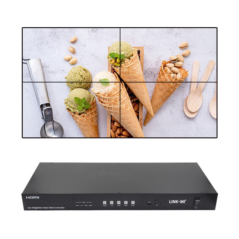 جهاز تحكم مصفوفة حائط فيديو 4K 2x2 1x4 4x1 10x10 شاشة توصيل USB Type C DVI