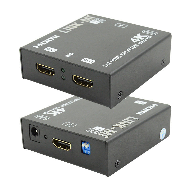 1X2 4K HDMI Extender Splitter دعم 4K2K EDID 3D 2 منفذ الفيديو
