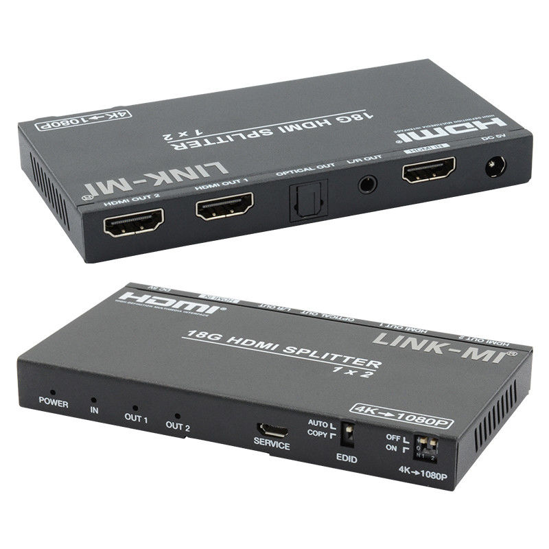 4K 2.0b 2 منفذ HDMI Splitter 4 HDCP 2.2COPY AUTO EDID HDMI الصوت الفيديو استخراج