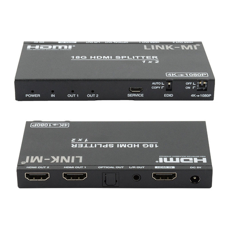 4K 2.0b 2 منفذ HDMI Splitter 4 HDCP 2.2COPY AUTO EDID HDMI الصوت الفيديو استخراج