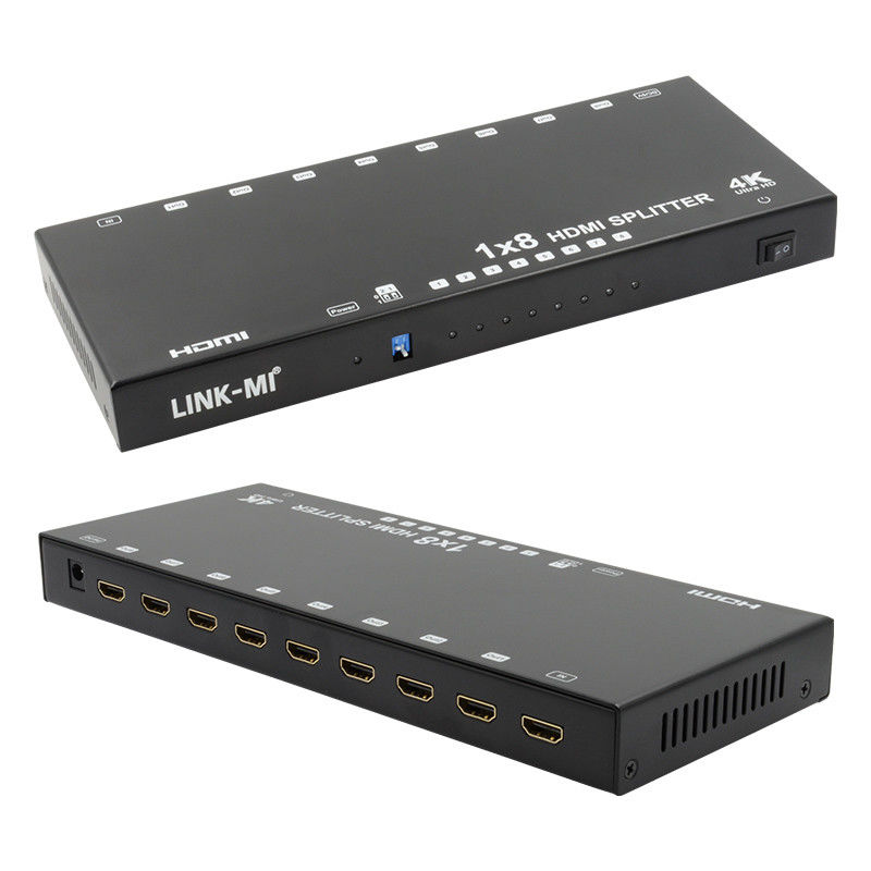 8 منافذ 4K HDMI Splitter Video Splitter 3d EDID 1 في 8 خارج المكرر لـ 8 أجهزة تلفزيون