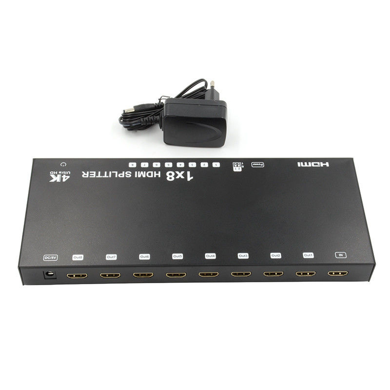 8 منافذ 4K HDMI Splitter Video Splitter 3d EDID 1 في 8 خارج المكرر لـ 8 أجهزة تلفزيون
