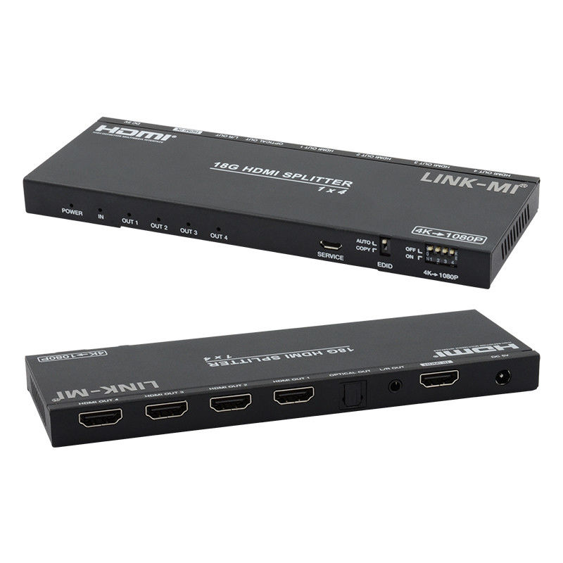 4K 1X4 Multi HDMI Splitter EDID التناظرية البصرية HDMI2.0b 4 منفذ الفيديو