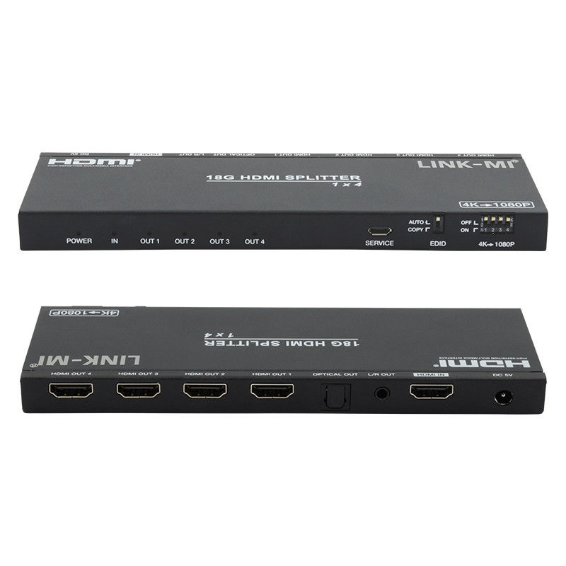 4K 1X4 Multi HDMI Splitter EDID التناظرية البصرية HDMI2.0b 4 منفذ الفيديو