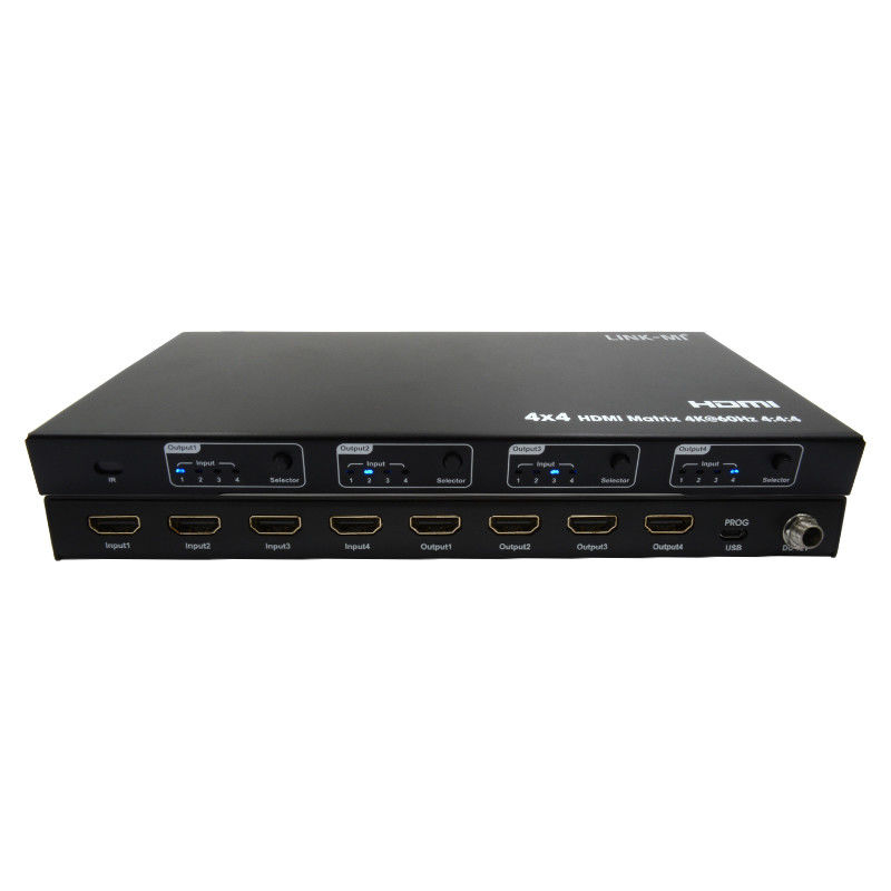 Rs232 4x4 HDMI المصفوفة التبديل دعم 4K 60Hz 18Gbps EDID 4 إلى 4 HDMI البديل الفيديو