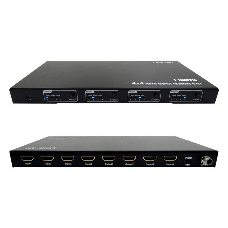 Rs232 4x4 HDMI المصفوفة التبديل دعم 4K 60Hz 18Gbps EDID 4 إلى 4 HDMI البديل الفيديو