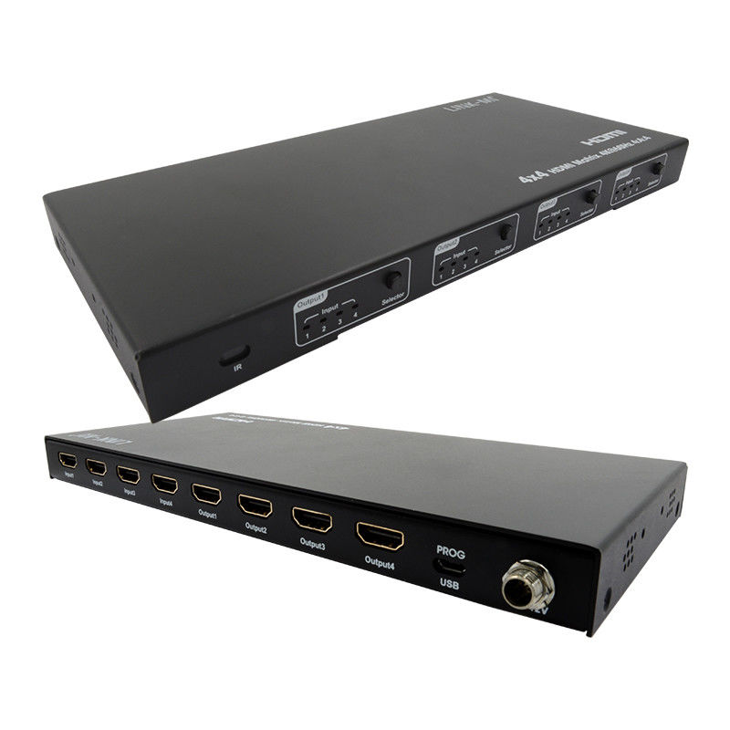 Rs232 4x4 HDMI المصفوفة التبديل دعم 4K 60Hz 18Gbps EDID 4 إلى 4 HDMI البديل الفيديو