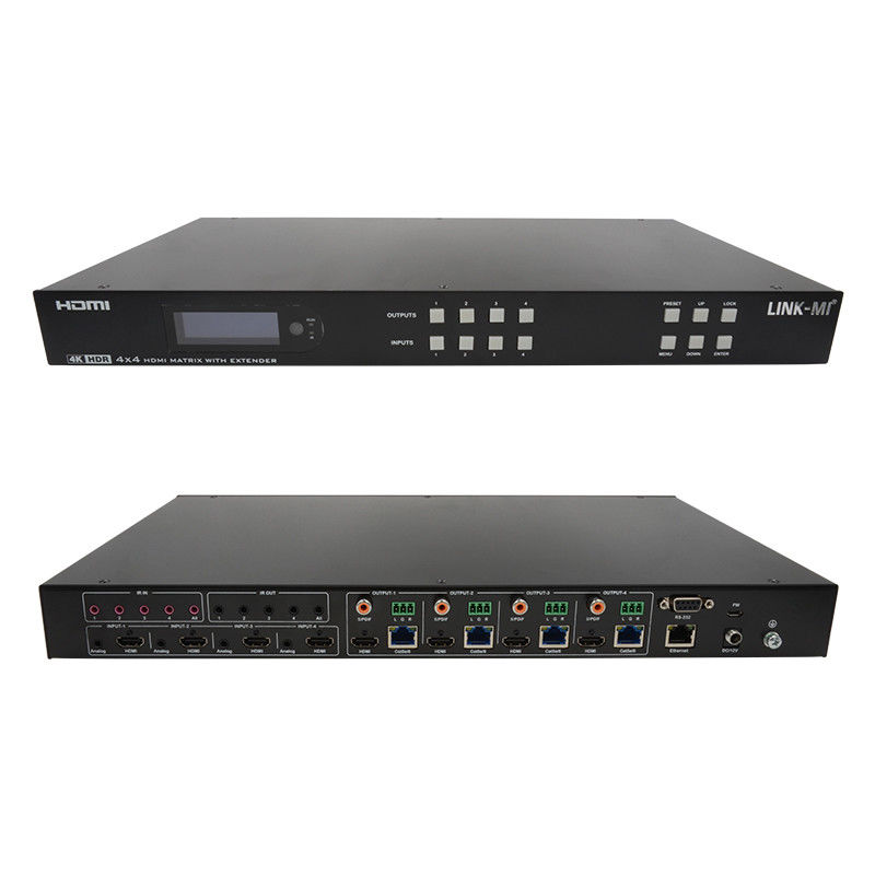 70m 4x4 HDMI Matrix Extender مع 4 HDMI Loop Out 4K HDMI Matrix Switch