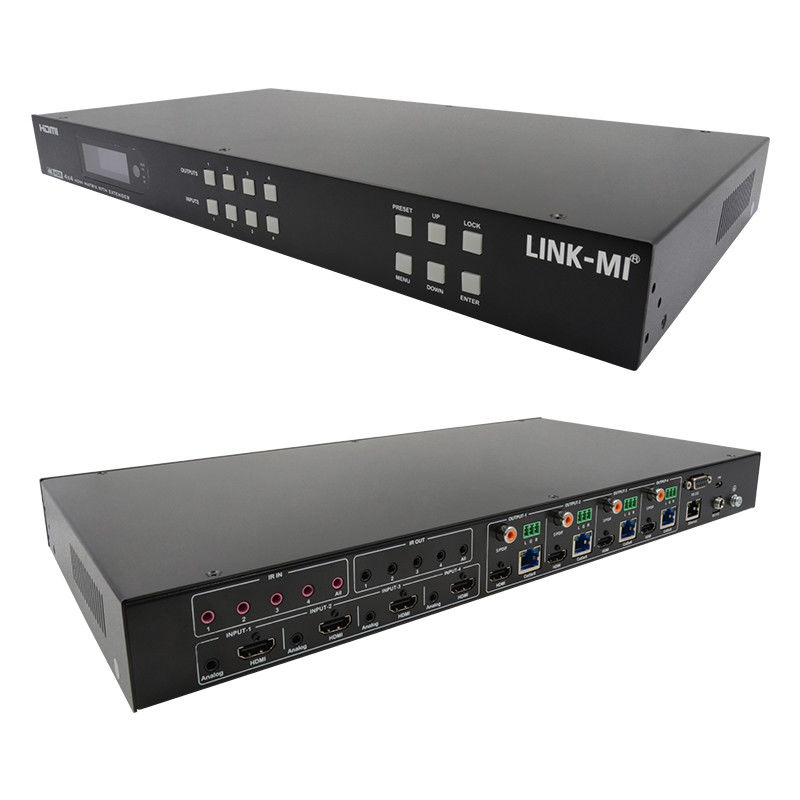 70m 4x4 HDMI Matrix Extender مع 4 HDMI Loop Out 4K HDMI Matrix Switch
