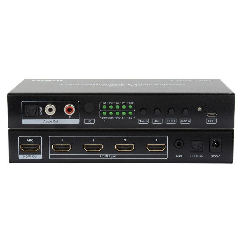 4X1 فيديو HDMI التبديل 2.0 التبديل 4K@60Hz YUV4:44 18Gbps دعم ARC، CEC، HDR