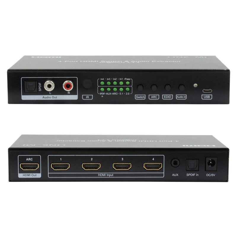 4X1 فيديو HDMI التبديل 2.0 التبديل 4K@60Hz YUV4:44 18Gbps دعم ARC، CEC، HDR
