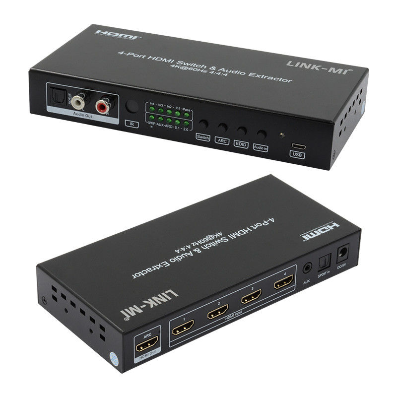 4X1 فيديو HDMI التبديل 2.0 التبديل 4K@60Hz YUV4:44 18Gbps دعم ARC، CEC، HDR