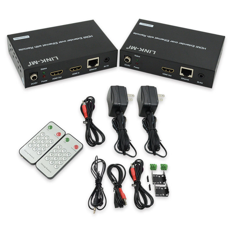 توزيع 120M HDMI Extender عبر IP Extender مع ريموت LED RS232 AV عبر IP