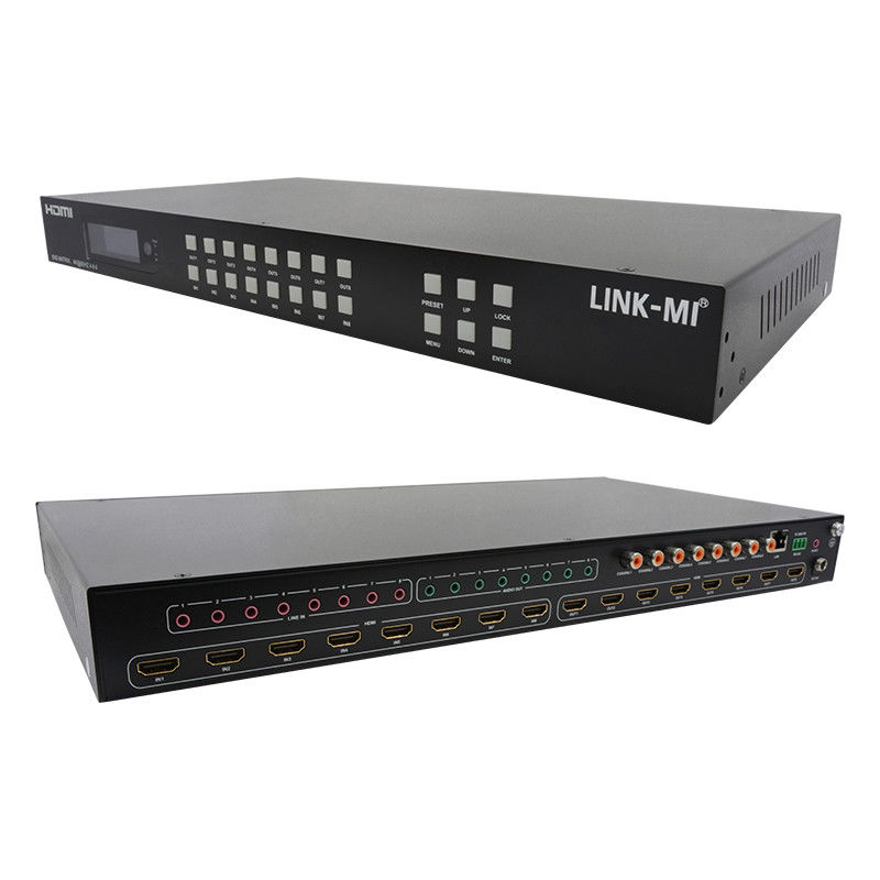 8 × 8 HDMI مصفوفة 4k Hdmi Switcher مع دعم استخراج الصوت التناظري 18Gbps HDR
