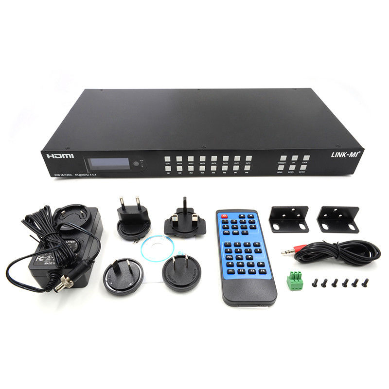 8 × 8 HDMI مصفوفة 4k Hdmi Switcher مع دعم استخراج الصوت التناظري 18Gbps HDR