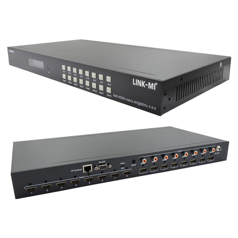 8x8 4K HDMI محول مصفوفة وحدات مع SPDIF خارج IP التحكم في واجهة العرض الويب GUI ل 8 شاشات UHD