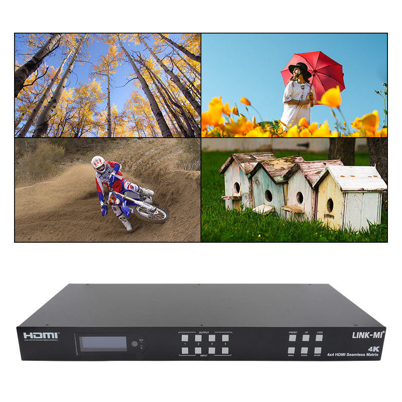 عازل حائط فيديو HDMI 4K بدون حائط عازل حائط HDMI 2X2 4 في 4 خارجا