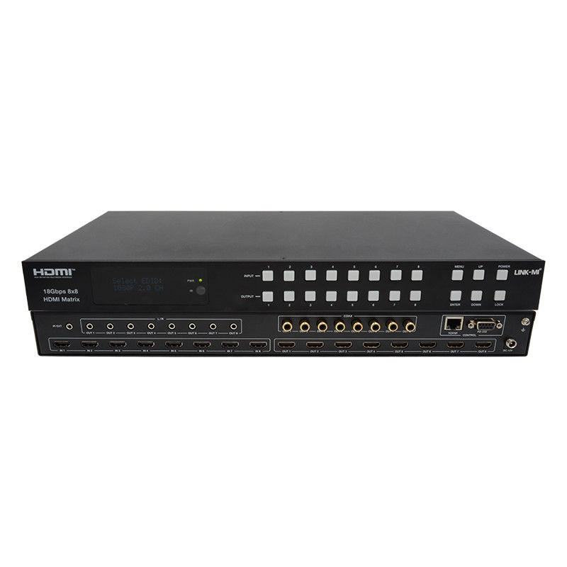 18Gbps 8x8 المصفوفة المفتاح مع دعم وظيفة ARC 4K2K 60Hz YUV 4:4:4