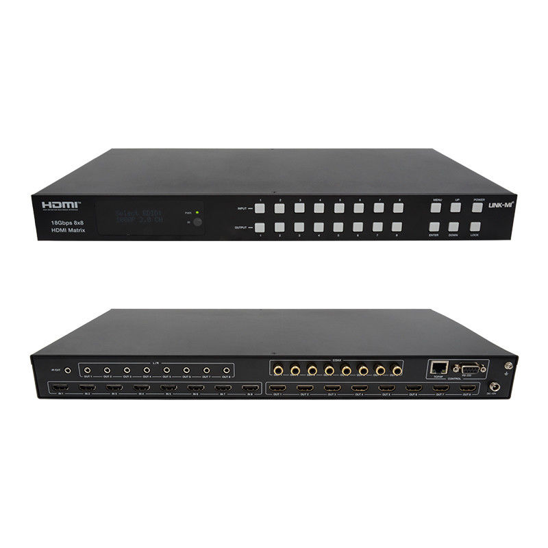 18Gbps 8x8 المصفوفة المفتاح مع دعم وظيفة ARC 4K2K 60Hz YUV 4:4:4
