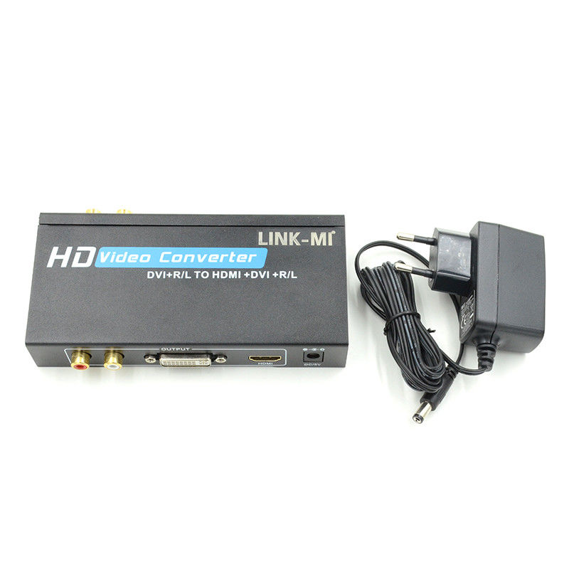 محول 1080P DVI إلى HDMI مع دعم الصوت DVI Analog RCA Audio Input