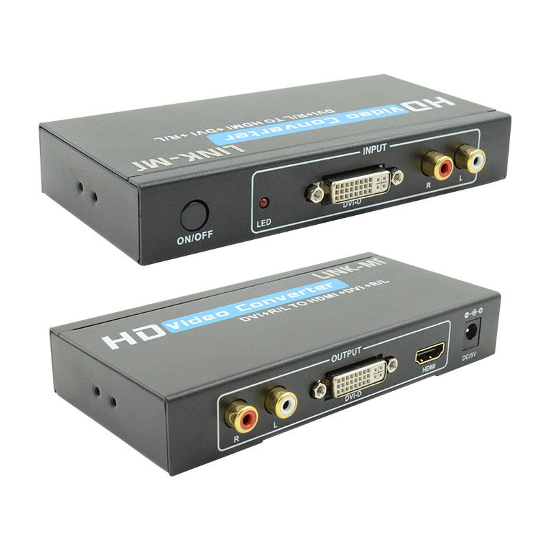 محول 1080P DVI إلى HDMI مع دعم الصوت DVI Analog RCA Audio Input