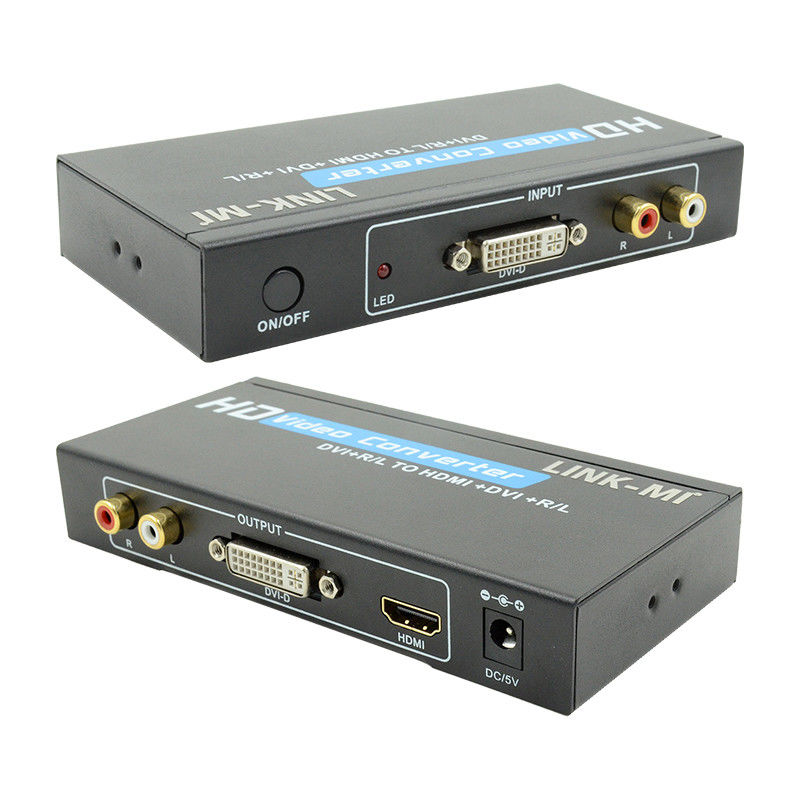 محول 1080P DVI إلى HDMI مع دعم الصوت DVI Analog RCA Audio Input
