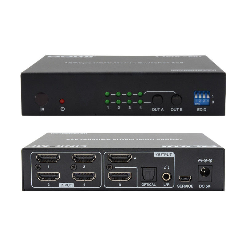 4X2 HDMI المصفوفة التبديل Hdmi التبديل الصوت المستخرج 4K إلى 1080P مبدل الفيديو