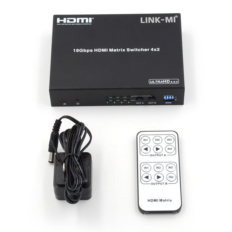4X2 HDMI المصفوفة التبديل Hdmi التبديل الصوت المستخرج 4K إلى 1080P مبدل الفيديو