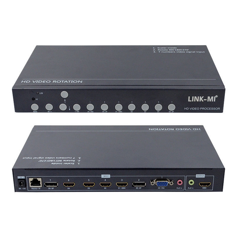 12 فولت HDMI وديو حائط مراقب وديو دوار 90 180 270 درجة HD الفيديو رفع نطاق المفتاح الدواري