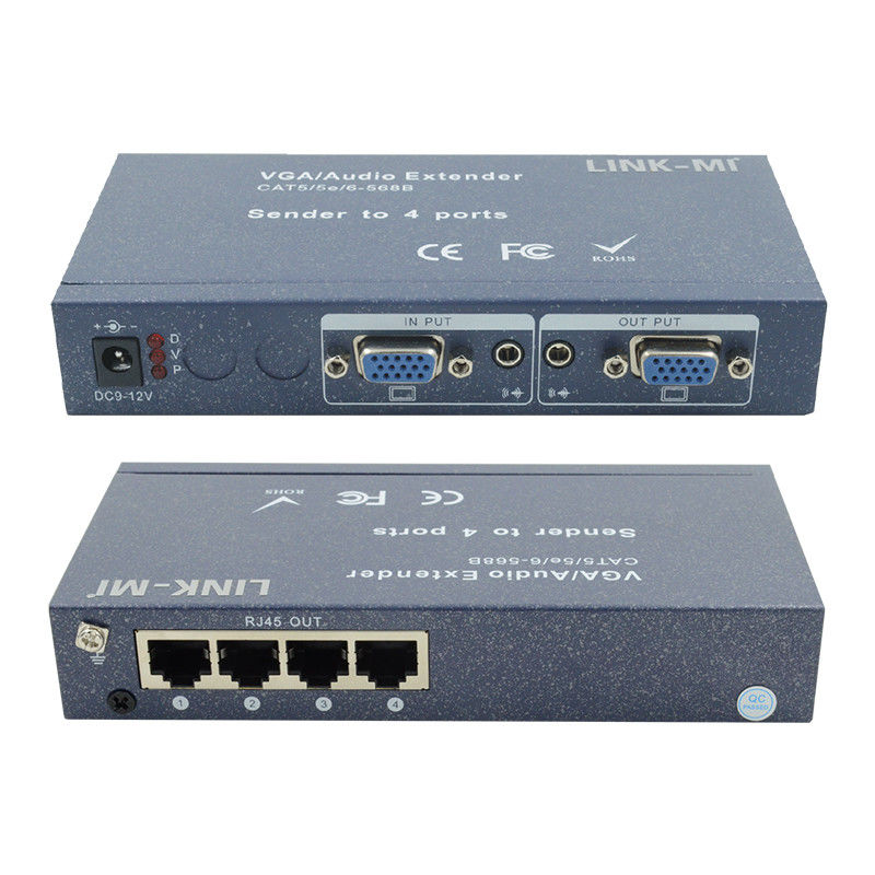 15pin 4 Port VGA Extender 1 إلى 4 VGA Splitter 4 قنوات فيديو UTP Extender